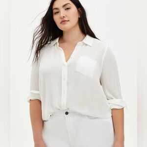 Torrid white button down shirt